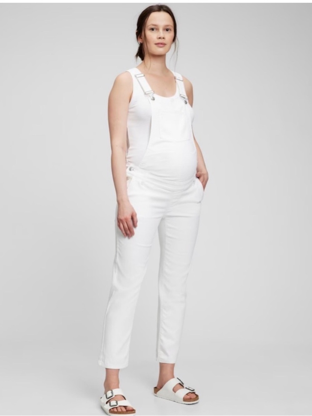 Gap Maternity White Denim Overalls - Effortless Everyday Style